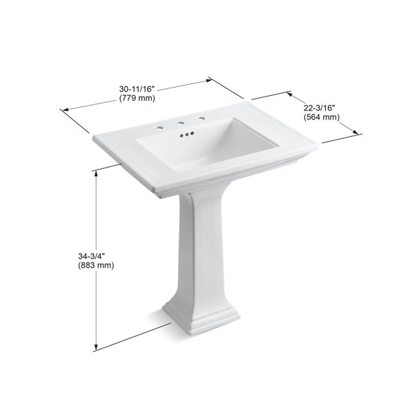 K234480,10,40 Kohler Memoirs® Stately 24" Pedestal Bathroom Sink